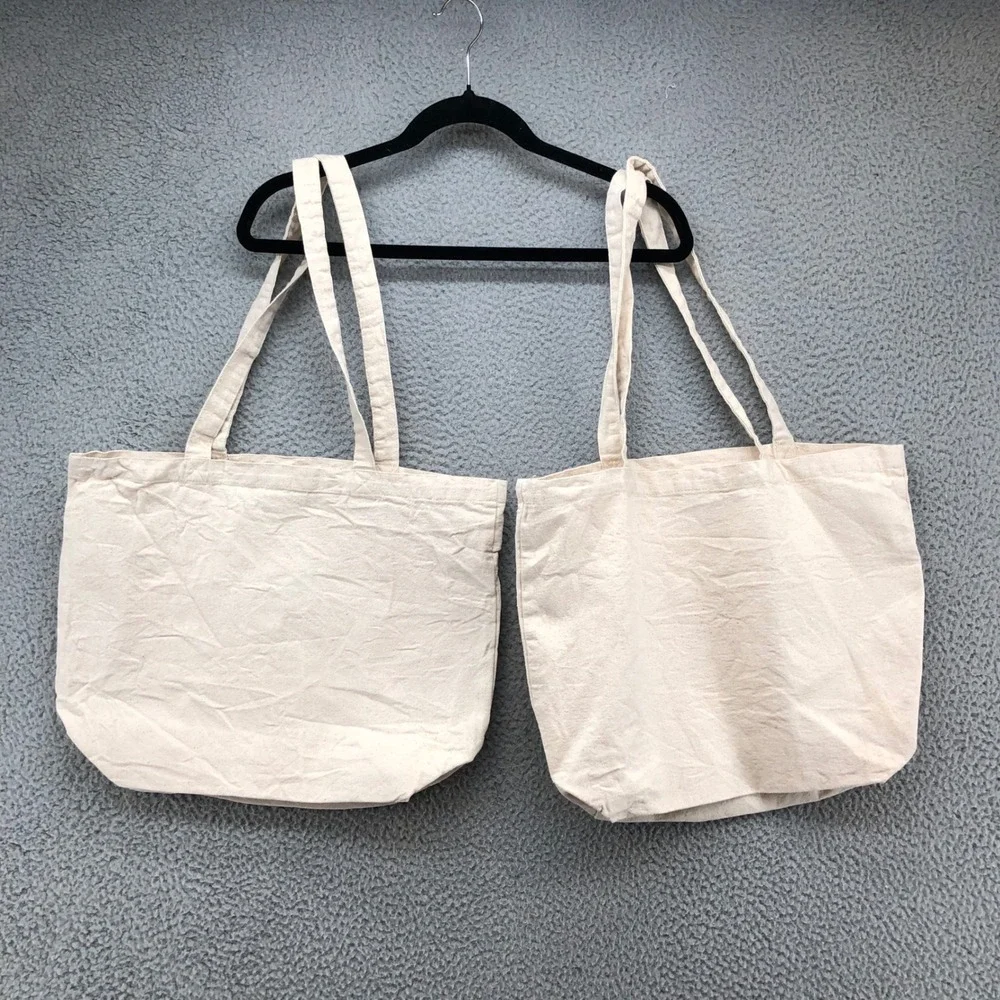 Aviator Nation Tote Bag Unisex OS Cream Miami La‎ Jolla Canvas Set of 2 Retro